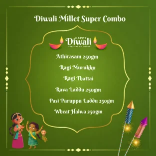 Diwali Millet Super Combo with traditional Indian sweets and millet snacks