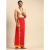 Men Color Dhoti with Gold Jari Red - Image 4