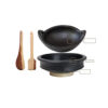 Pre -Seasoned Gas Stove and Microwave Unglazed Pottery Earthen Kadai /Clay Pots Combo for Cooking (1 and 2 L, Black) - Image 2