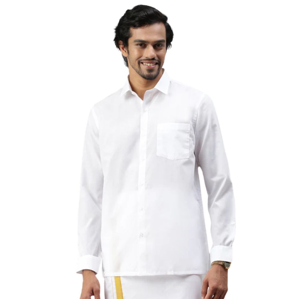 Mens Cotton White Shirt Full Sleeves Minister - Native Sweets and Snacks